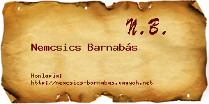 Nemcsics Barnabás névjegykártya