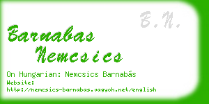 barnabas nemcsics business card